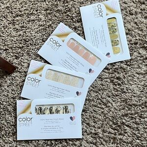 Color Street Nail Strips Set - Pink, Gold, Black Designs. BNWT